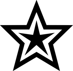Obraz premium Star | Black and White Vector illustration