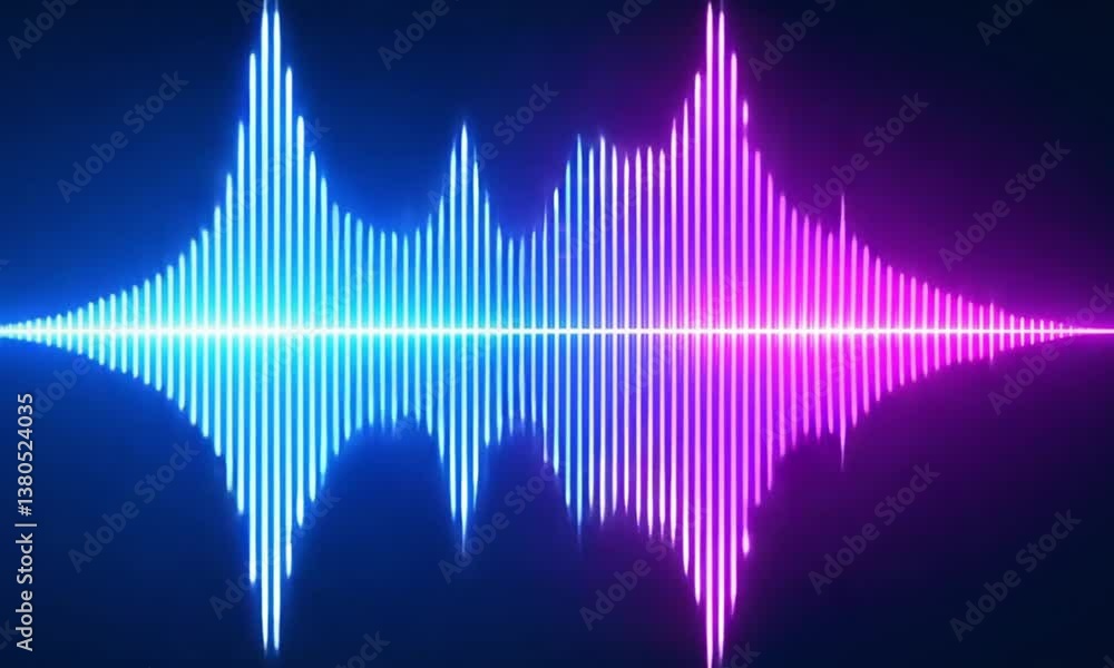 Aufkleber sound waves music equalizer vibrant neon glow gradient audio spectrum frequency pattern abstract dyn