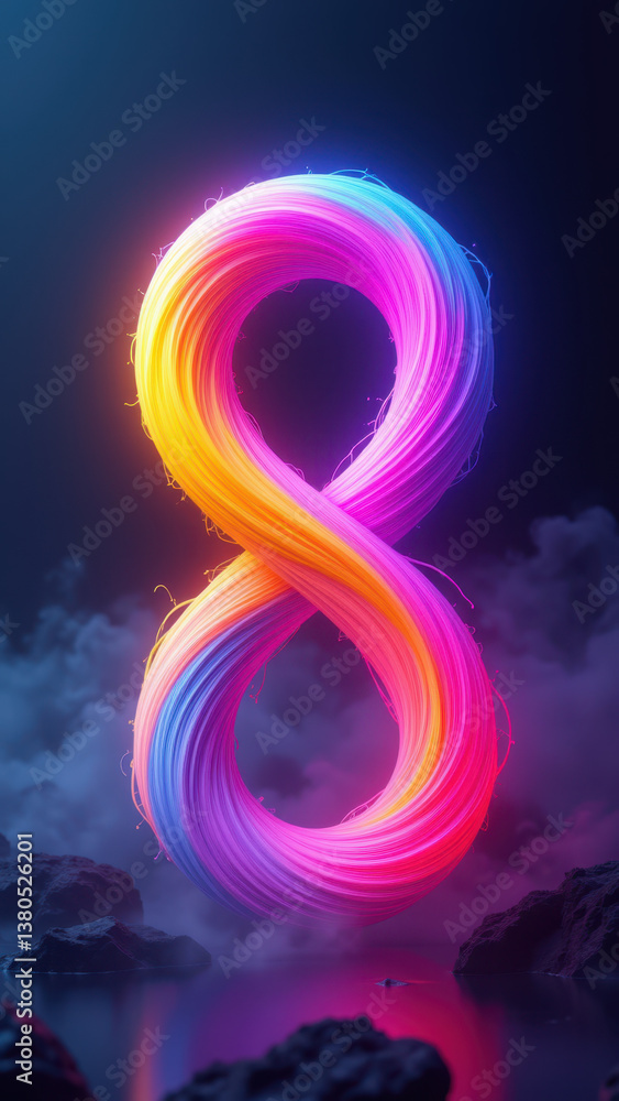 Poster a vibrant and dynamic depiction of the number 