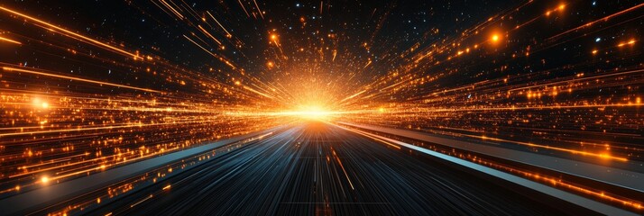 Fototapeta premium Digital Data Streams. Futuristic Superhighway of Digitization, Visualization of Data Transfer.