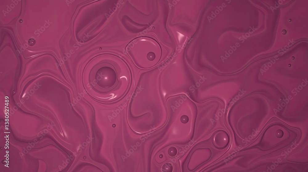 Aufkleber abstract illustration of flowing liquid surface with bubbles and swirling patterns