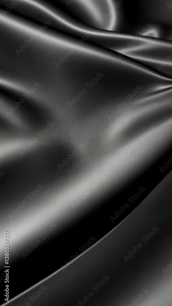 Poster a black fabric with a shiny surface. it is a piece of cloth