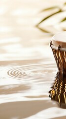 Fototapeta premium Djembe Drum in Tranquil Water