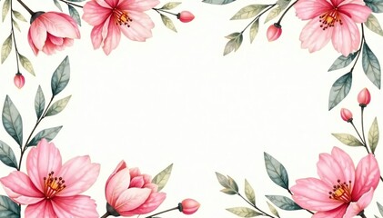 Delicate watercolor floral pattern, perfect for spring flyers , red, colorful