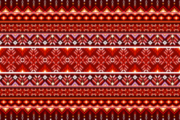 Pixel ethnic  pattern oriental traditional. Design fabric pattern textile African, Aztec African America Indian seamless. Floral pixel art pattern on navy background  vector illustration