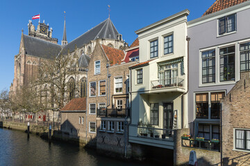 Obraz premium Canal houses and the Great church 