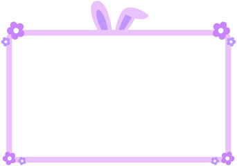 Bunny Ear and Flower Decoration Frame
