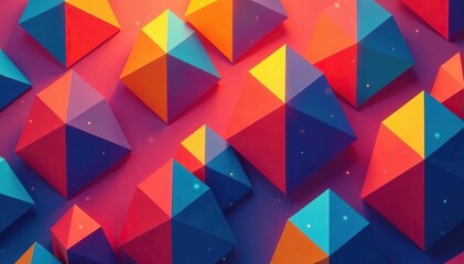 Geometric shapes in vibrant color, endlessly repeating, vector, kaleidoscope, illusion