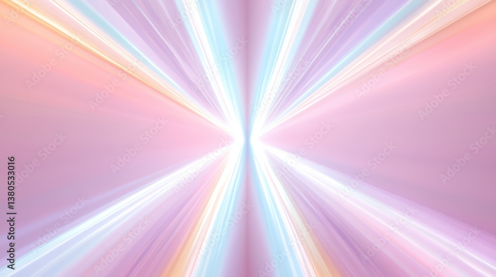 Poster a vibrant explosion of light radiates from the center, featuring a blend of pastel colors and dynami
