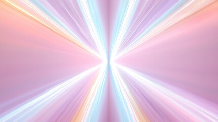 Obraz premium A vibrant explosion of light radiates from the center, featuring a blend of pastel colors and dynamic lines that create a mesmerizing effect. The background showcases smooth gradient transitions