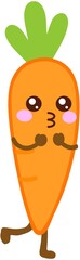Cute Carrot Character Kiss
