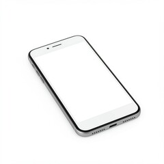 Modern Smartphone Mockup with Blank Screen on White Background