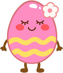 Cute Easter Egg Character Closed eyes