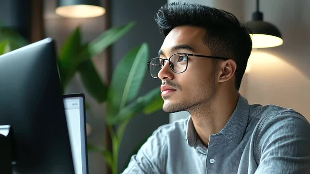 Startup founder analyzing competitor website for insights