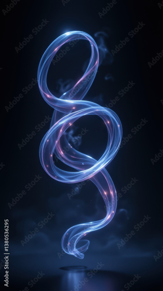 Aufkleber technology inspired abstract design with a flowing form emitting light.