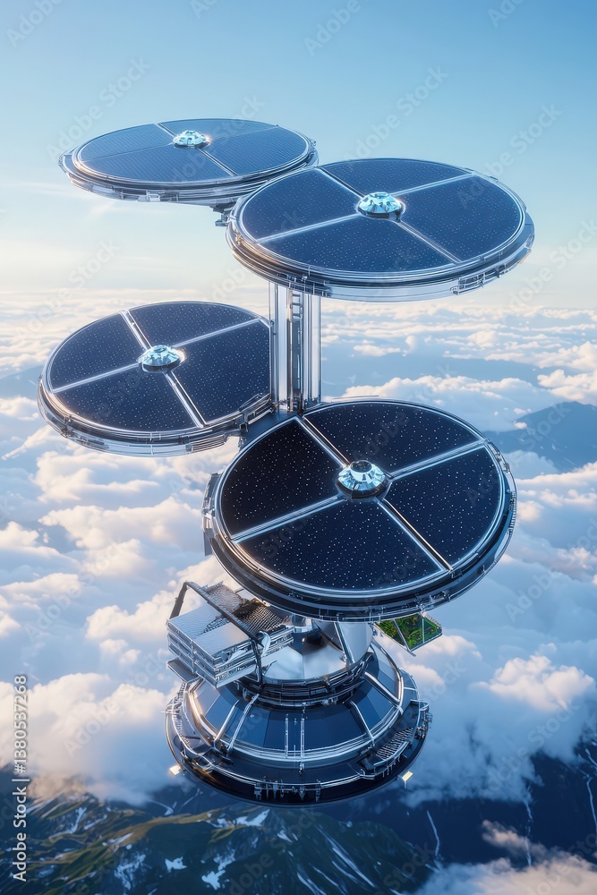 Poster a futuristic carbon capture system removing pollution in real-time.