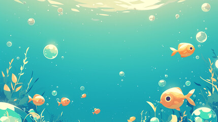 Naklejka premium background with fishes