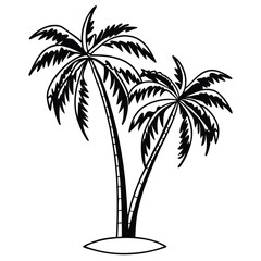 Obraz premium Palm Tree Silhouette Vector - High-Quality Isolated Design