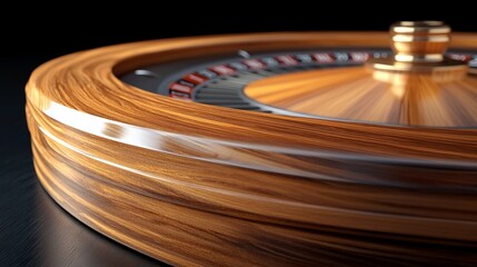 Close-up Roulette Wheel, Casino, Gambling, Luxury, Dark Background, Game, Advertising