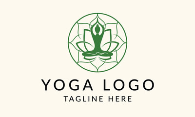 Fototapeta premium Yoga pose vector logo design template. Yoga pose vector logo design template.