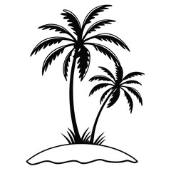 Fototapeta premium Palm Tree Silhouette Vector - High-Quality Isolated Design