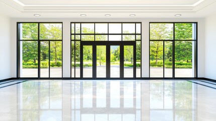 Modern office entrance with blurred interior view business space professional environment serenity