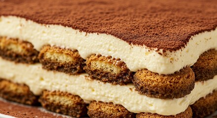 tiramisu dessert close up detail