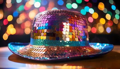 funky disco hat with sequins in vibrant colors perfect for parties and celebrations this stylish accessory adds fun touch to any outfit and is ideal for dance events