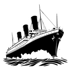 Obraz premium vector illustration of a ship