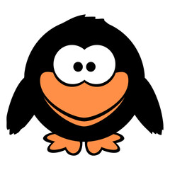 Fototapeta premium Raven comic bird standing looking funny cartoon Isolated Vector Graphic Design Illustration 
