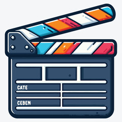 Clapperboard icon in vector. Design elements for label, emblem, sign. stock illustration