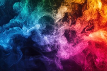 Obraz premium Colorful Abstract Swirls of Smoke in Vivid Blue, Purple, Pink, Orange and Yellow Hues