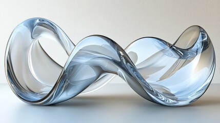 Abstract Glass Sculpture: A Symphony of Curves and Light