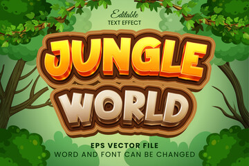 Jungle world editable vector text effect. Adventure game text style