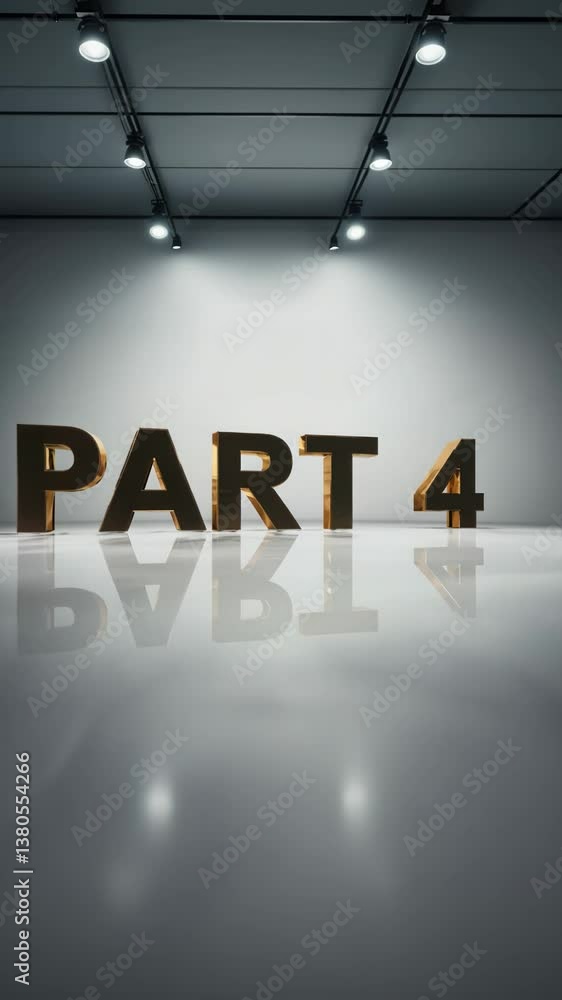 Poster part 4 is written in gold letters. the letters are outlined in black. the letters are large and bold