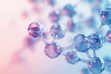 Abstract Molecular Structure Design with Colorful Background for Science and Technology Concepts