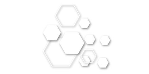 "Contemporary and Futuristic White and Grey Hexagonal Technology-Inspired Geometric Pattern on a Clean White Background, Perfect for Use in Web Design, Templates, and Digital Art"
