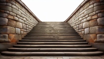 Fototapeta premium grand stone staircase leading to nowhere isolated on transparency background evokes sense of mystery and elegance intricate details and weathered texture add character