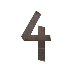 Obraz premium Patchwork tag number 4. Classic clip art on white background