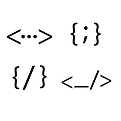 Vector illustration Programming Code Syntax Icon Set