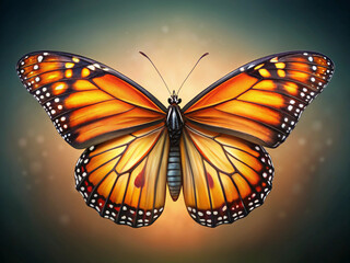Realistic Digital Render of a Monarch Butterfly High-Quality 3D Illustration