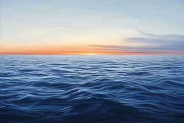 Obraz premium Serene Ocean Sunset A Tranquil Seascape
