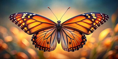 Realistic Digital Render of a Monarch Butterfly High-Quality 3D Illustration