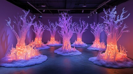 Illuminated Crystal Forest: A Mystical Installation