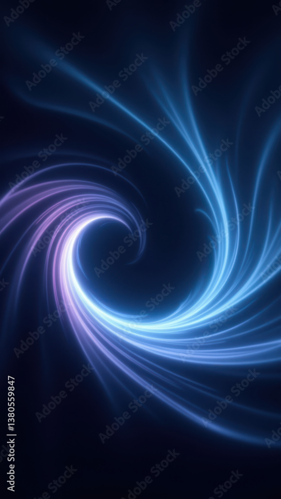 Poster advanced digital vortex effect with cool colors.