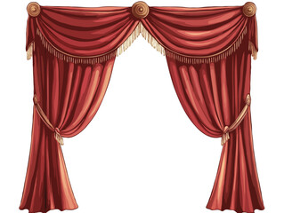 Curtains illustration, isolated on white
