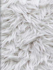 Synthetic white fur