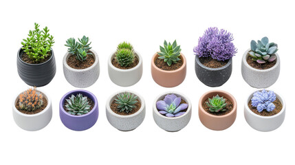 Assorted Succulent Plants in Decorative Pots for Indoor Use