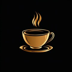 Obraz premium Cozy cup of steaming coffee on a dark background exudes warmth and comfort during morning routines