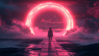 Glowing portal fantasy artwork